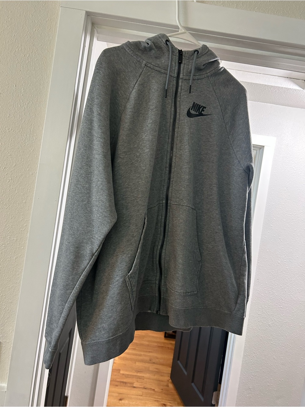 Women’s Nike Light Gray Fleece Zip Hoodie